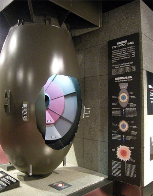 長崎原爆資料館に展示されているファットマン模型